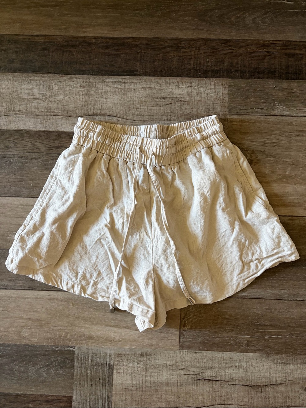 Zara Cream Linen Shorts